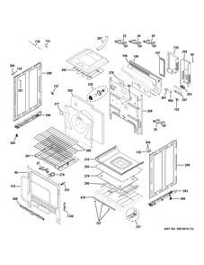 BODY PARTS Diagram and Parts List for CHS985SEL1SS  General Electric Range