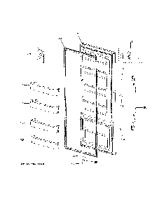 Door Diagram and Parts List for FUF14SMREWW  General Electric Freezer