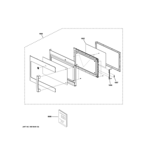 Door Parts Diagram and Parts List for PVM9215RY1SS  General Electric Range Hood