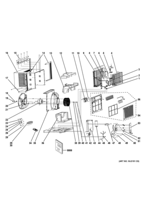 ROOM AIR CONDITIONER Diagram and Parts List for AEE12DTL2  General Electric Air Conditioner