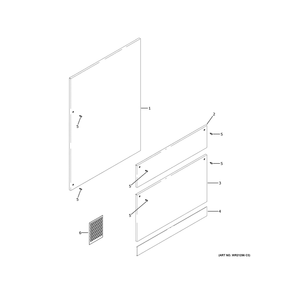 Door Panel Kit Diagram and Parts List for ZK3SN364WBRH  General Electric Refrigerator