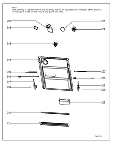 DOOR ASM Diagram and Parts List for GDF610SSK0SS  General Electric Dishwasher