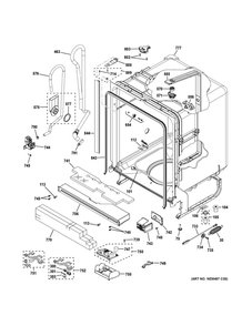 Body Parts 1 Diagram and Parts List for GDT630PSM0SS  General Electric Dishwasher