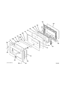 DOOR Diagram and Parts List for ZDP364NDP7SS  General Electric Range