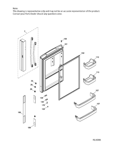 FF DOOR LEFT Diagram and Parts List for GBE21ASKAKSS  General Electric Refrigerator