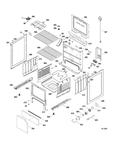 BODY PARTS Diagram and Parts List for JCBP68DP1WW  General Electric Range