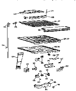 Compartment And Separator Asm Diagram and Parts List for TBX21N1XDRAA  General Electric Refrigerator