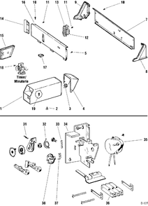 COIN METER CASE & TIMER Diagram and Parts List for PCCB330ET0WC  General Electric Dryer