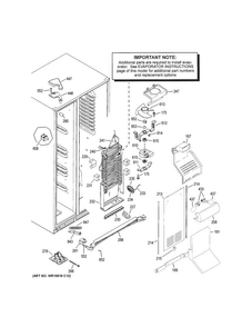 Freezer Section Diagram and Parts List for GSS23GSKECSS  General Electric Refrigerator