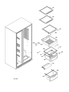 FF SHELVES Diagram and Parts List for GSRC3QGXHFWW  General Electric Refrigerator
