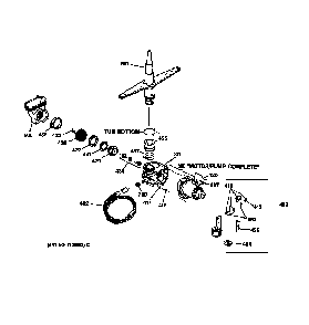 Motor-pump Mechanism Diagram and Parts List for 36314081991  General Electric Dishwasher