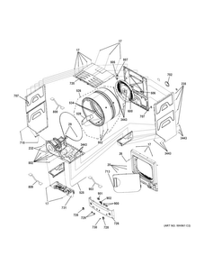 Cabinet Diagram and Parts List for GUD27ESSJ0WW  General Electric Washer Dryer Combo