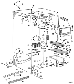 FREEZER SECTION Diagram and Parts List for TFXC22KLL  General Electric Refrigerator
