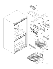 FZ SHELVES Diagram and Parts List for PFRS5NBXASS  General Electric Refrigerator
