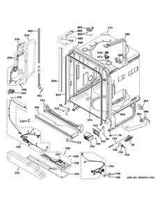 Body Parts 1 Diagram and Parts List for CDT855M5N5S5  General Electric Dishwasher