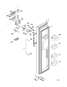 FZ DOOR Diagram and Parts List for GSR23KSWASS  General Electric Refrigerator