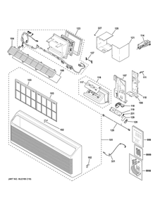 Grille And Control Parts Diagram and Parts List for AZVS15ERXWAK1  General Electric Air Conditioner