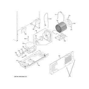 Machine Compartiment Diagram and Parts List for GTS17GSNGRSS  General Electric Refrigerator