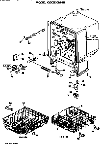 Tub/racks Diagram and Parts List for GSD550M-01  General Electric Dishwasher
