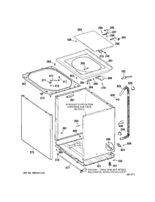 CABINET & COVER Diagram and Parts List for MNSR1090H2WW  General Electric Washer