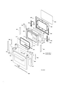 DOOR PARTS Diagram and Parts List for CC2S985SET1SS  General Electric Range