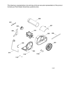 BLOWER & DRIVE Diagram and Parts List for GFMS150ED1WW  General Electric Dryer