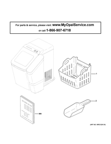 Opal Ice Maker Diagram and Parts List for P4INSASBV1TS  General Electric Refrigerator