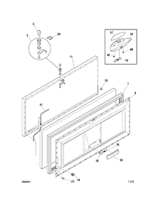 DOOR Diagram and Parts List for FCM25SUBWW  General Electric Freezer