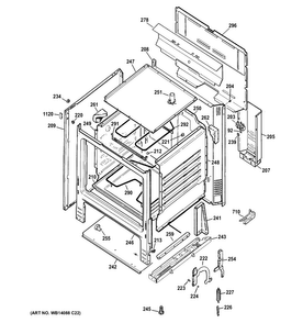 Body Parts Diagram and Parts List for RB525DD1BB  Hotpoint Range