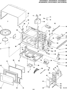 BODY PARTS Diagram and Parts List for GTC1015WC01  General Electric Microwave