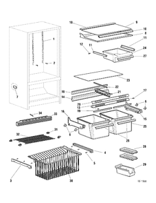 CABINET Diagram and Parts List for CCC18HABCWW  General Electric Refrigerator