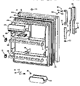 Fresh Food Door Diagram and Parts List for TBX18JATJRWH  General Electric Refrigerator