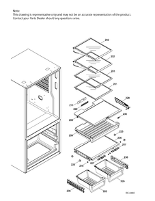 FF SHELVES FF Diagram and Parts List for PFE24JGKAKWW  General Electric Refrigerator