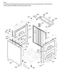 WASHER CABINET Diagram and Parts List for GUD37ESMJ0DG  General Electric Dryer