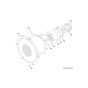 Convection Fan Diagram and Parts List for CHS90XP2M5S1  General Electric Range