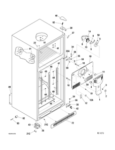 CABINET Diagram and Parts List for 34241  General Electric Refrigerator