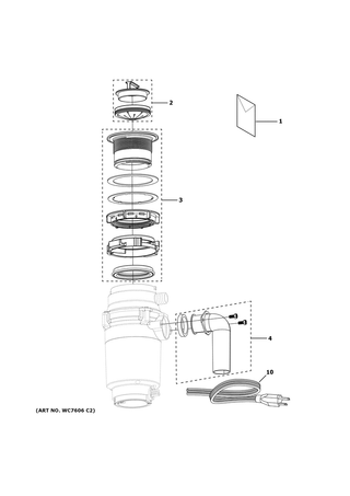 Disposer Diagram and Parts List for GFC525N  General Electric Food Waste Disposer