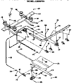 Burner Assembly Diagram and Parts List for JLBS03PK4  General Electric Range