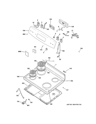 Part Location Diagram of WB31X46067 GE 6 SURFACE BURNER