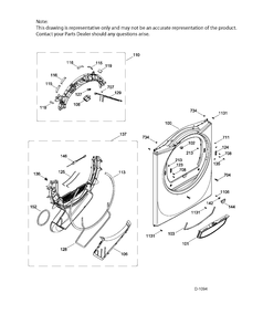 FRONT PANEL ASM Diagram and Parts List for GFMN110GD2WW  General Electric Dryer