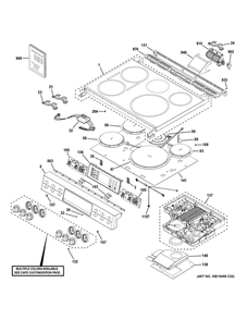 Control Panel And Cooktop Diagram and Parts List for CHS900P4M5W2  General Electric Range