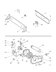 CONTROLS-DRIVE Diagram and Parts List for GCMX100GM2WW  General Electric Dryer