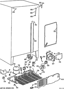 UNIT PARTS Diagram and Parts List for 39671  General Electric Refrigerator