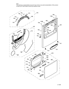 FRONT PANEL & DOOR Diagram and Parts List for GTD40GBMK0WW  General Electric Dryer