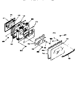 Door Diagram and Parts List for JSP38GV2BB  General Electric Range