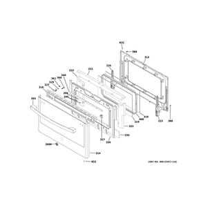 Lower Door Diagram and Parts List for PGS960YP3FS  General Electric Range