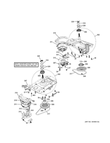 Motor & Drive Assembly Diagram and Parts List for GUD24GSSJ0WW  General Electric Washer Dryer Combo
