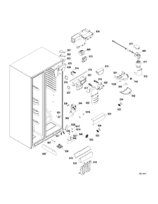 FF SECTION Diagram and Parts List for GSRC3QGXGFBB  General Electric Refrigerator