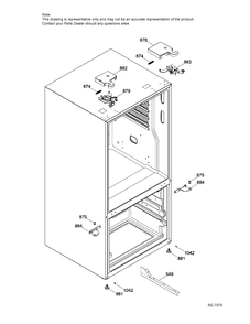 PARTS HINGE FRIDGE Diagram and Parts List for GNE25DSKBKSS  General Electric Refrigerator