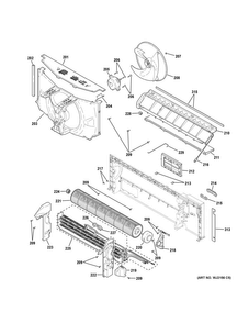 Motor & Chassis Parts Diagram and Parts List for AZ45E07EACW2  General Electric Air Conditioner